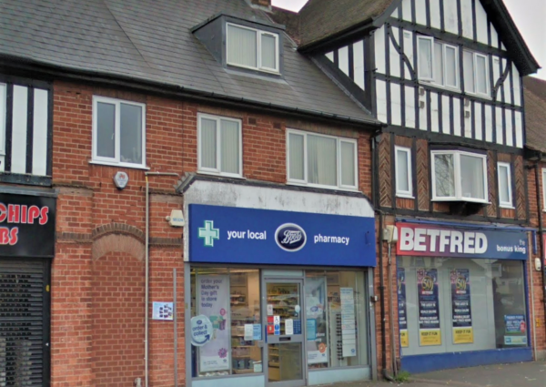 1005 Alcester Road boots pharmacy and betting shop